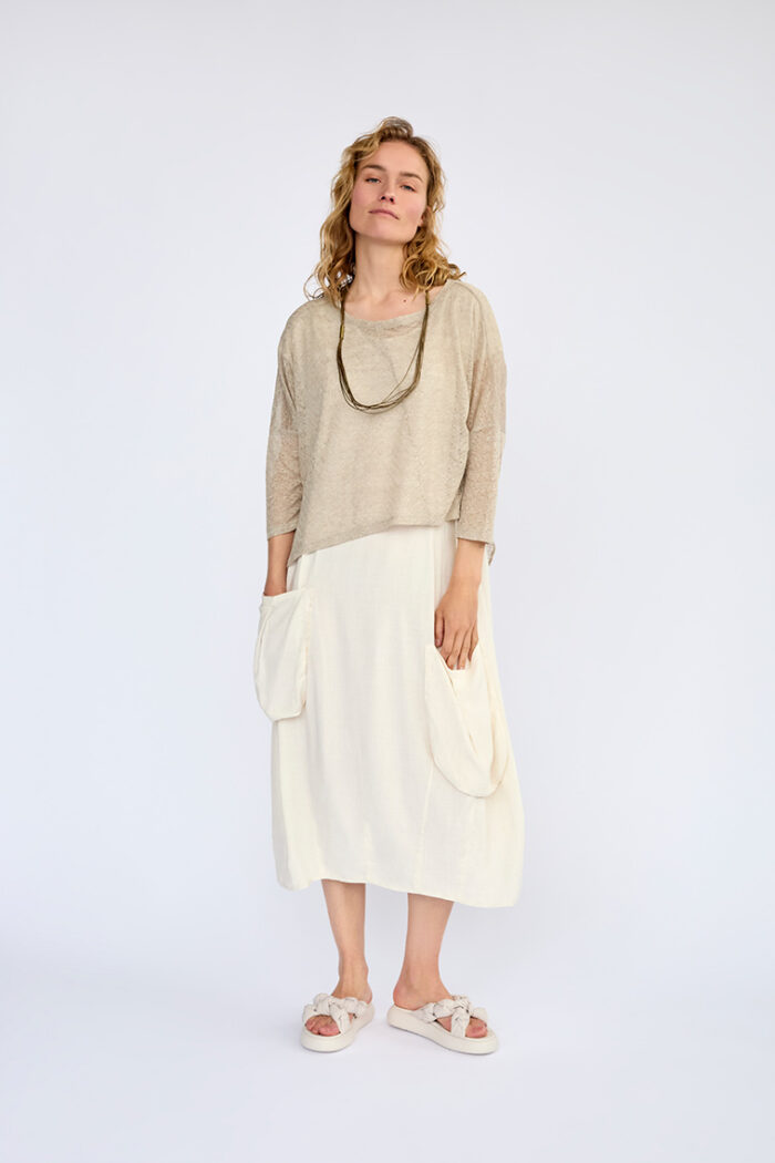 Linen Loose Fit Asymmetrical Top (Elsewhere Brand) - Image 2