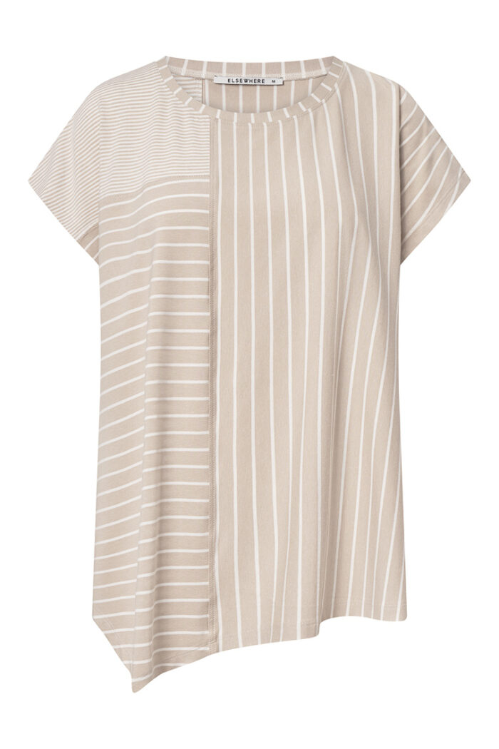 Loose Fit Stripe Jersey Top (Elsewhere Brand)