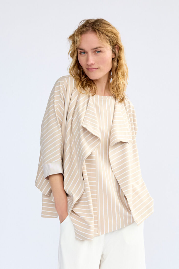 Stripe Jersey Cardigan/ Jacket (with removable clip)