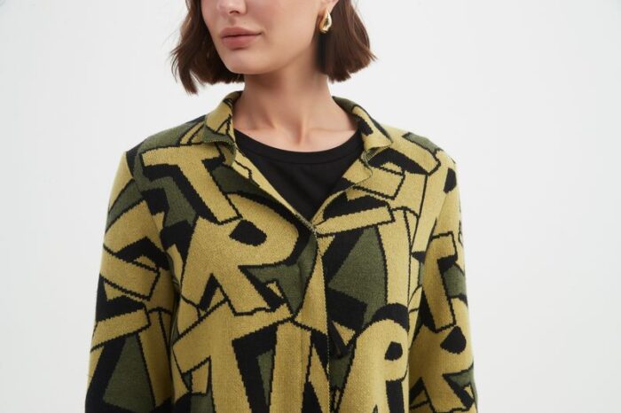 Letter Block Zip Cardigan (Tirelli Brand) - Image 4
