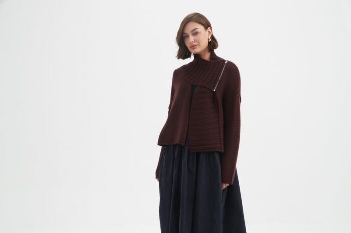 Zip Collar Cardigan (Tirelli Brand) - Image 2