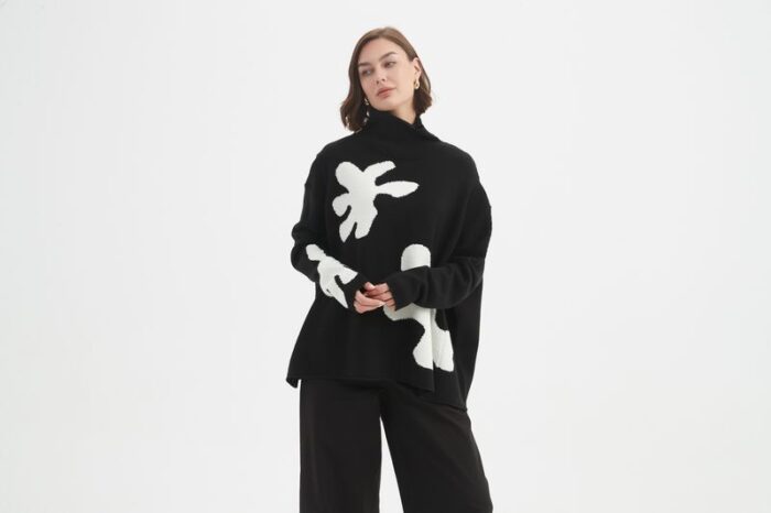 Splatter Print Knit Sweater (Tirelli Brand)