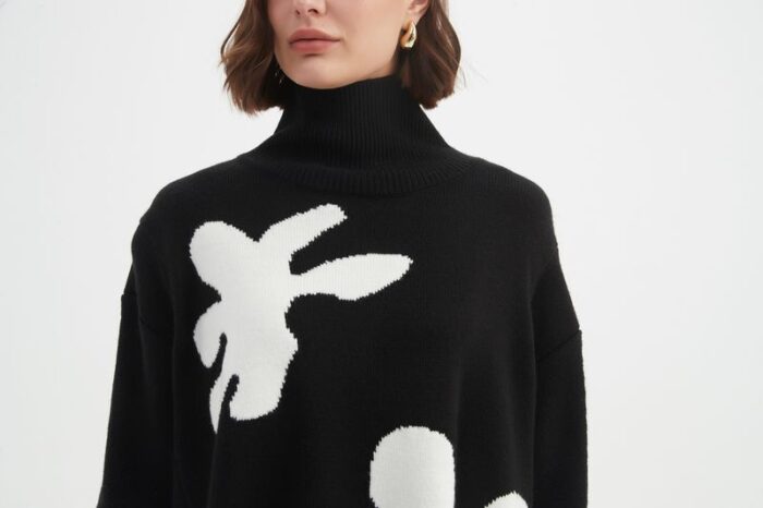 Splatter Print Knit Sweater (Tirelli Brand) - Image 3
