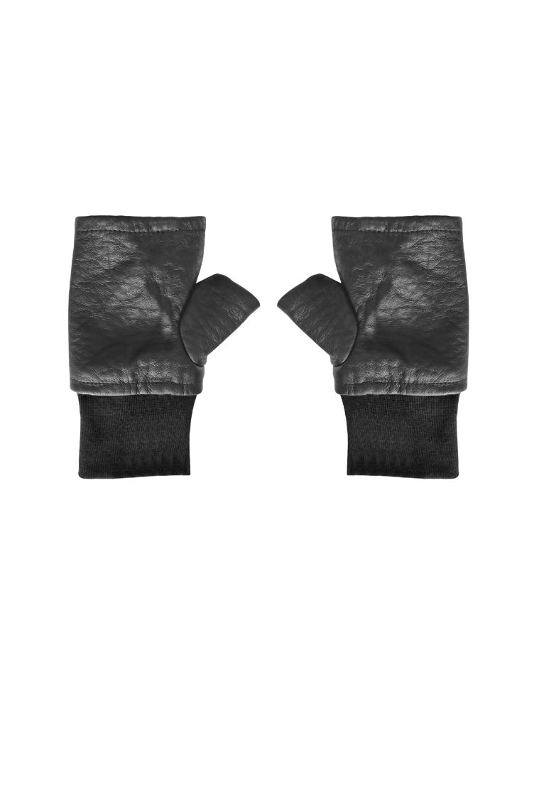 Ribbed Faux Leather Gloves (Elsewhere Brand)