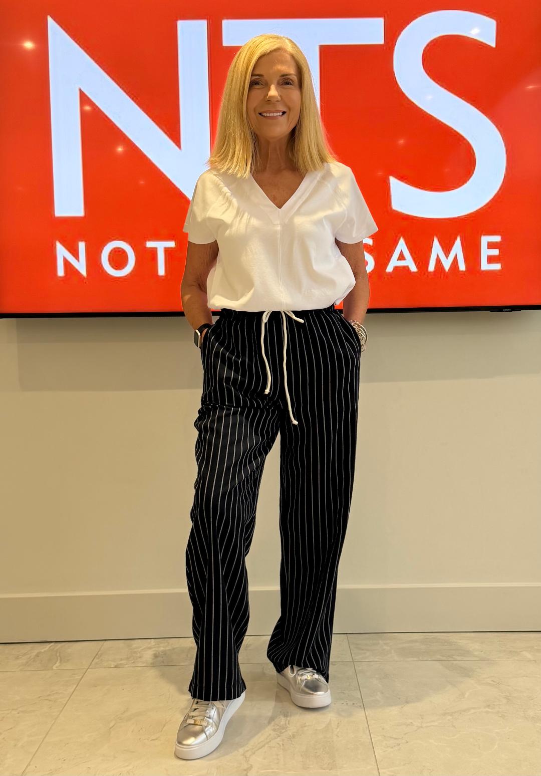 Wide Leg Stripe Palazzo Trouser (Pinns Brand) - Image 2